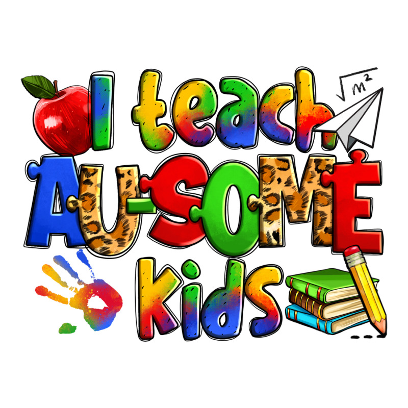 I Teach Ausome Kids Autism Teacher Long Sleeve Tee by Zillion Design Studio | Teevron