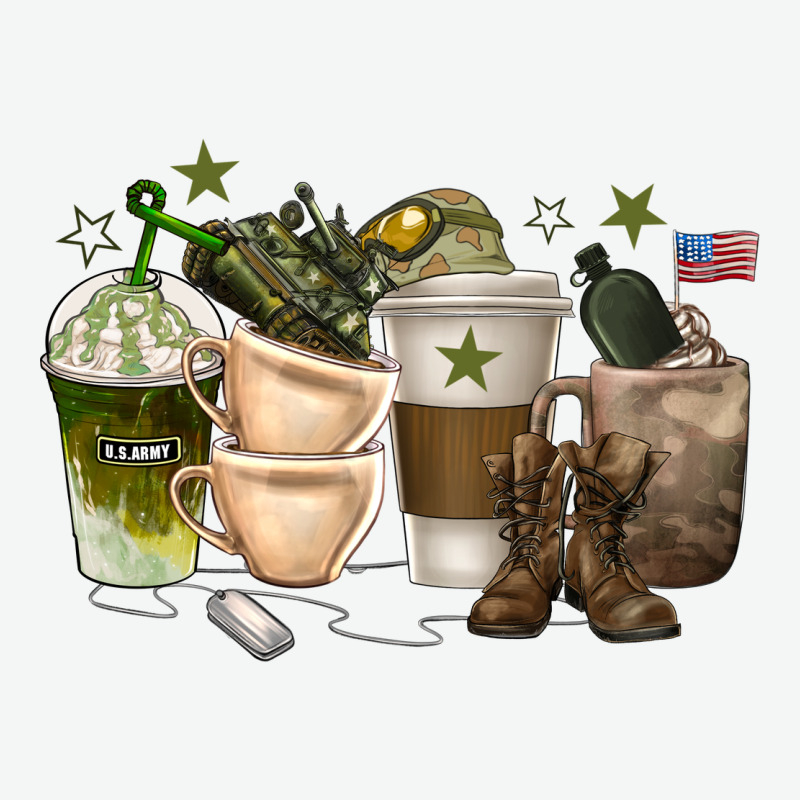 Coffee Cups Army Urban Heavy Tee by texasbilliewilder | Teevron