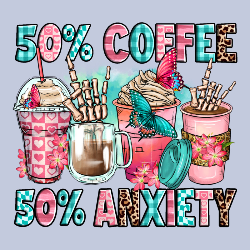 50 Coffee 50 Anxiety Coffee Cups Long Sleeve Tee by Zillion Design Studio | Teevron