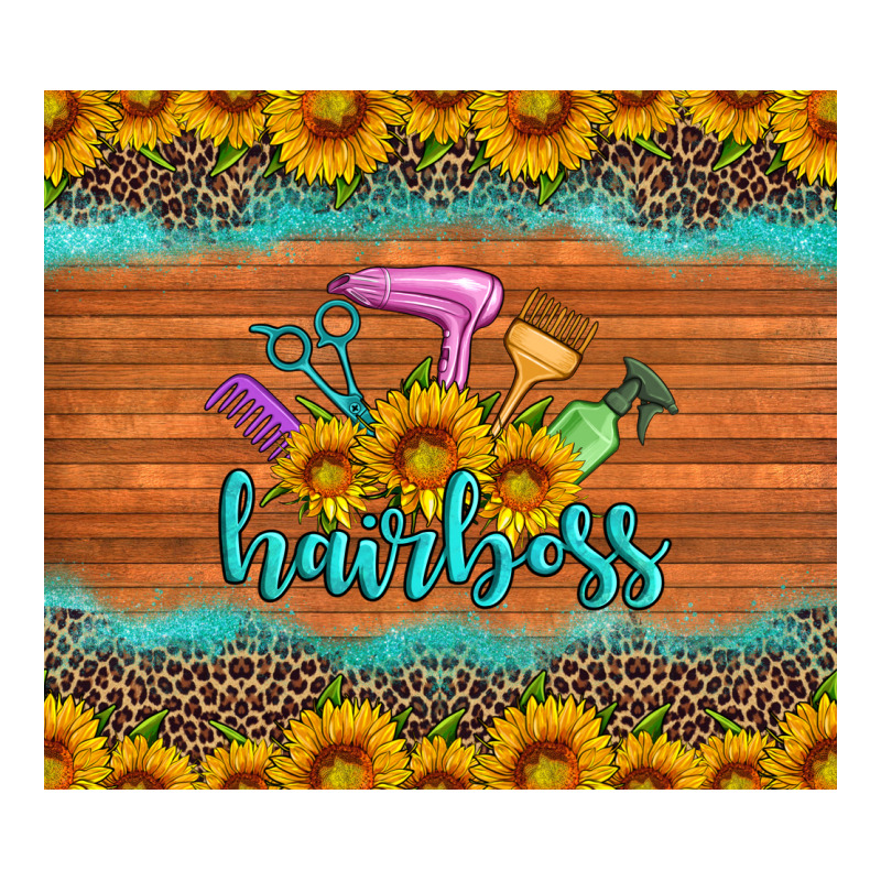 Hairboss 200z Skinny Sunflowers Leopard Hairdresser Heavyweight Hoodie by Artiststas | Teevron