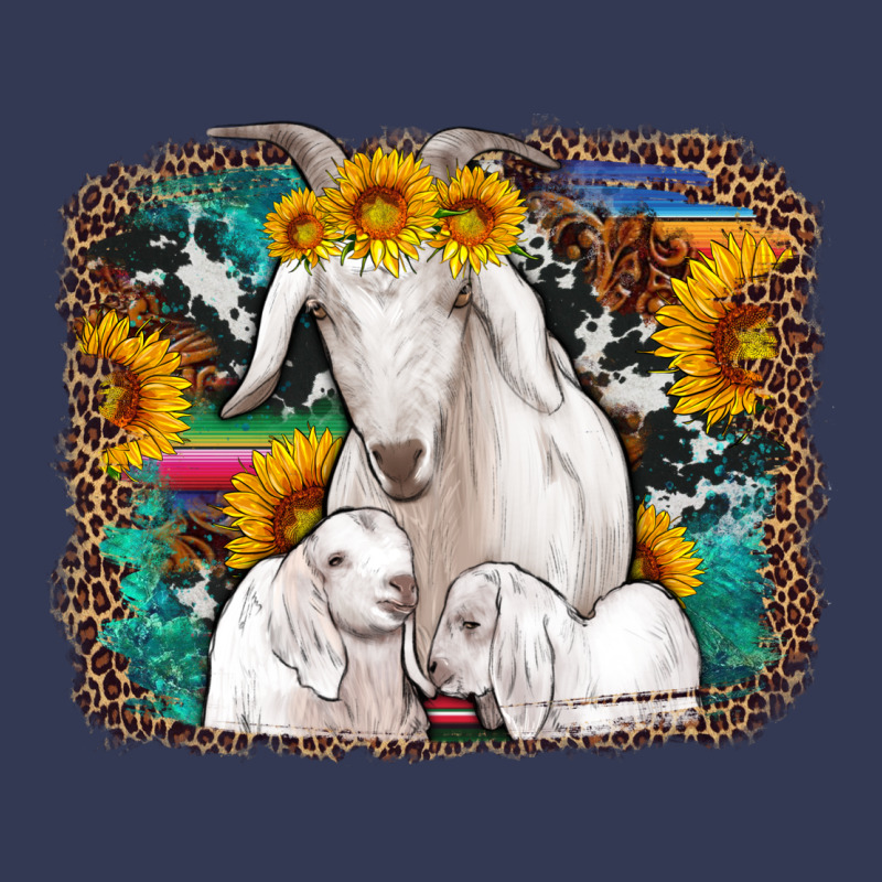 Goat Family With Sunflowers Western Serape Turquoise Background Heavyweight Hoodie by Artiststas | Teevron