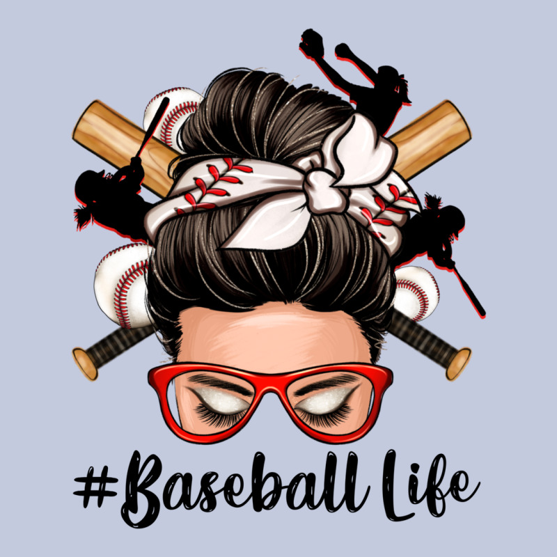 Baseball Life Messy Bun Long Sleeve Tee by Zillion Design Studio | Teevron