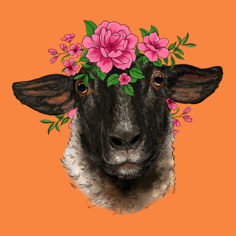 Suffolk Ewe Sheep With Floral Headdress Premium Sweatshirt by BarkalooDesign | Teevron
