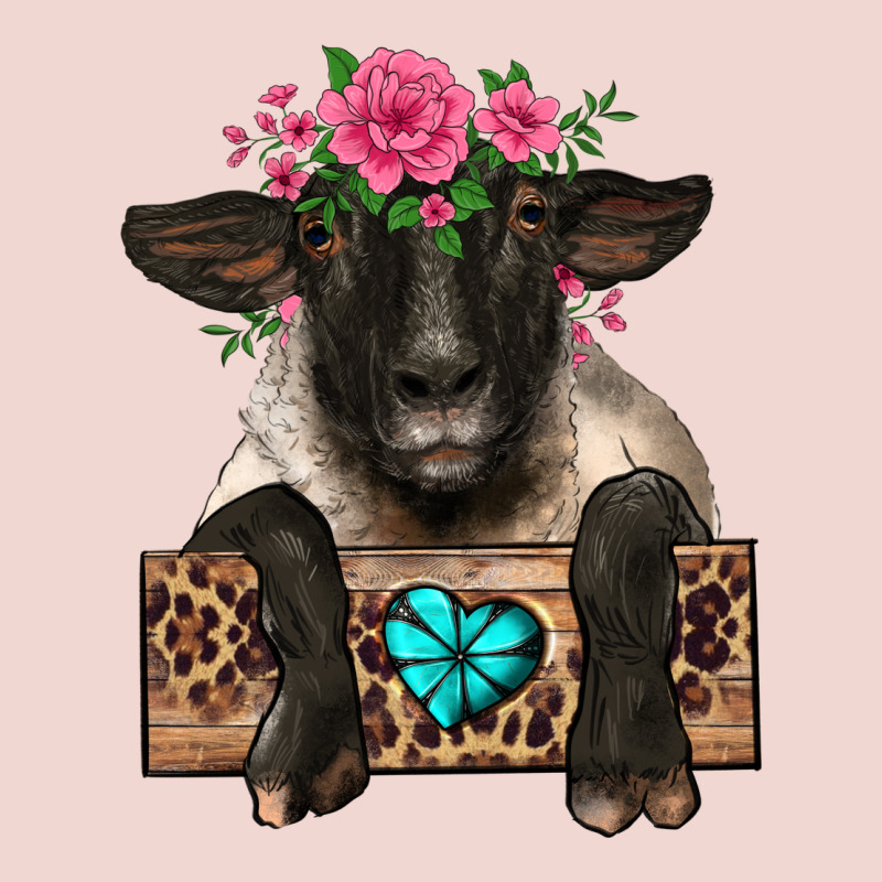 Suffolk Ewe Peeking With Floral Headdress Premium Sweatshirt by BarkalooDesign | Teevron
