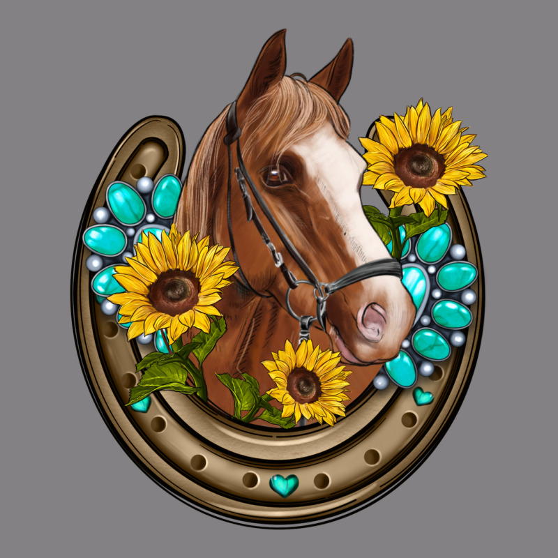 Western Horseshoe Horse Sunflowers Gemstone Heavyweight Hoodie by Artiststas | Teevron