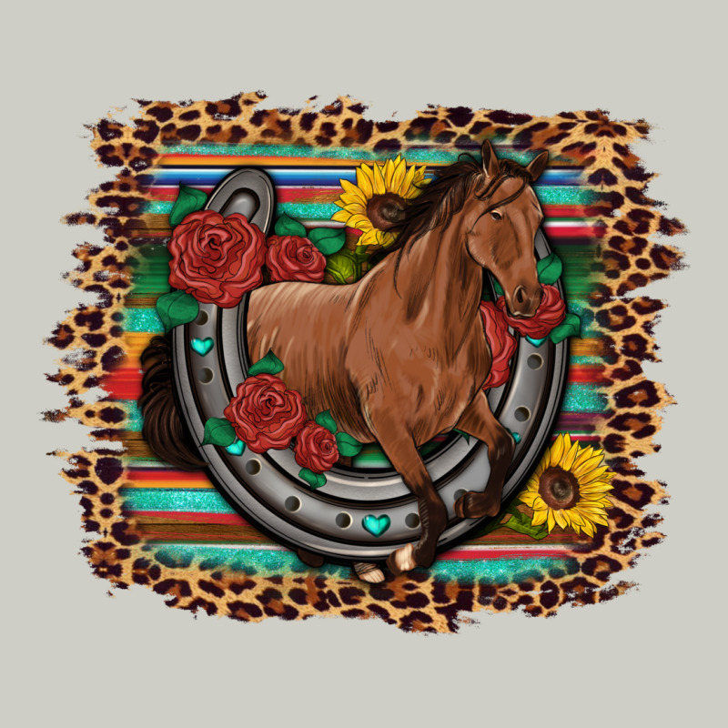 Western Horse Horseshoe Roses Sunflowers Serape Leopard Heavyweight Hoodie by Artiststas | Teevron