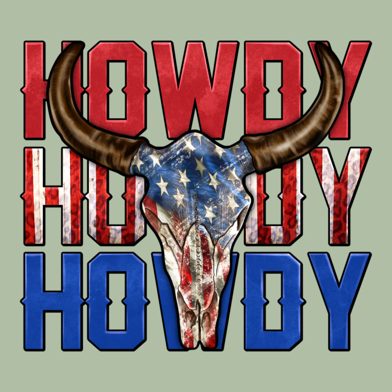 Howdy Howdy Howdy 4th Of July Bull Skull Billie Wi Urban Heavy Tee by texasbilliewilder | Teevron