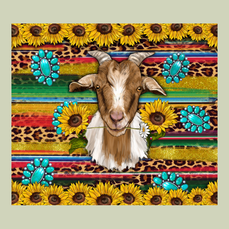 Goat Sunflowers Gemstones Serape Leopard Glitter Heavyweight Hoodie by Artiststas | Teevron