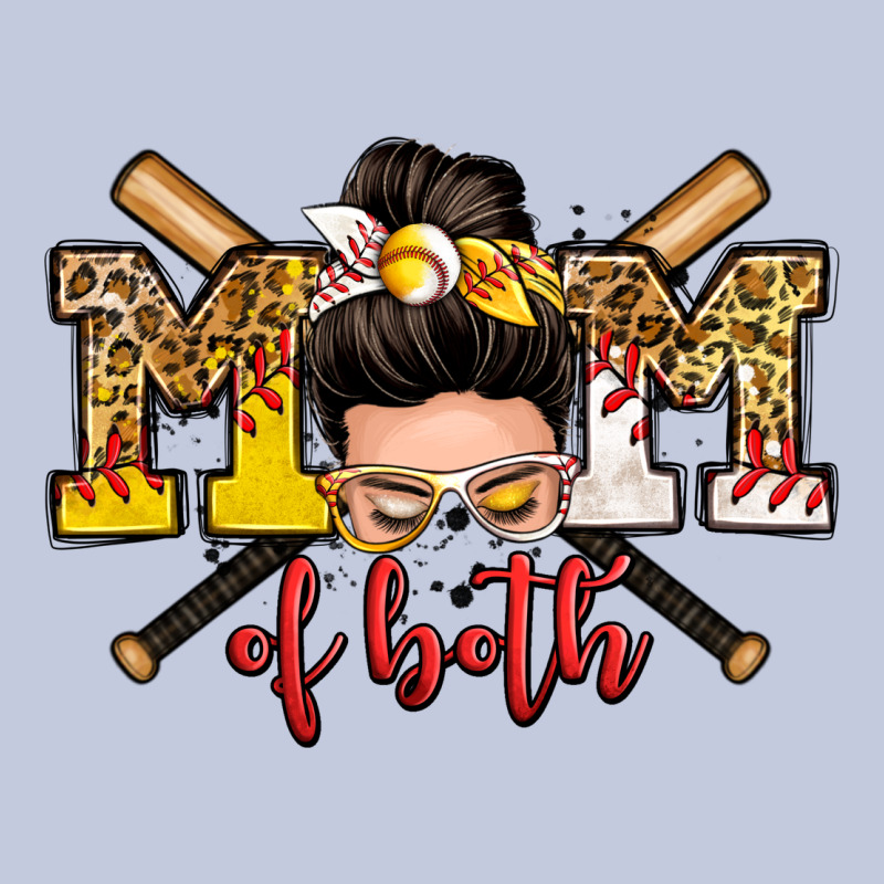 Mom Of Both Baseball And Softball Messy Bun Long Sleeve Tee by Zillion Design Studio | Teevron