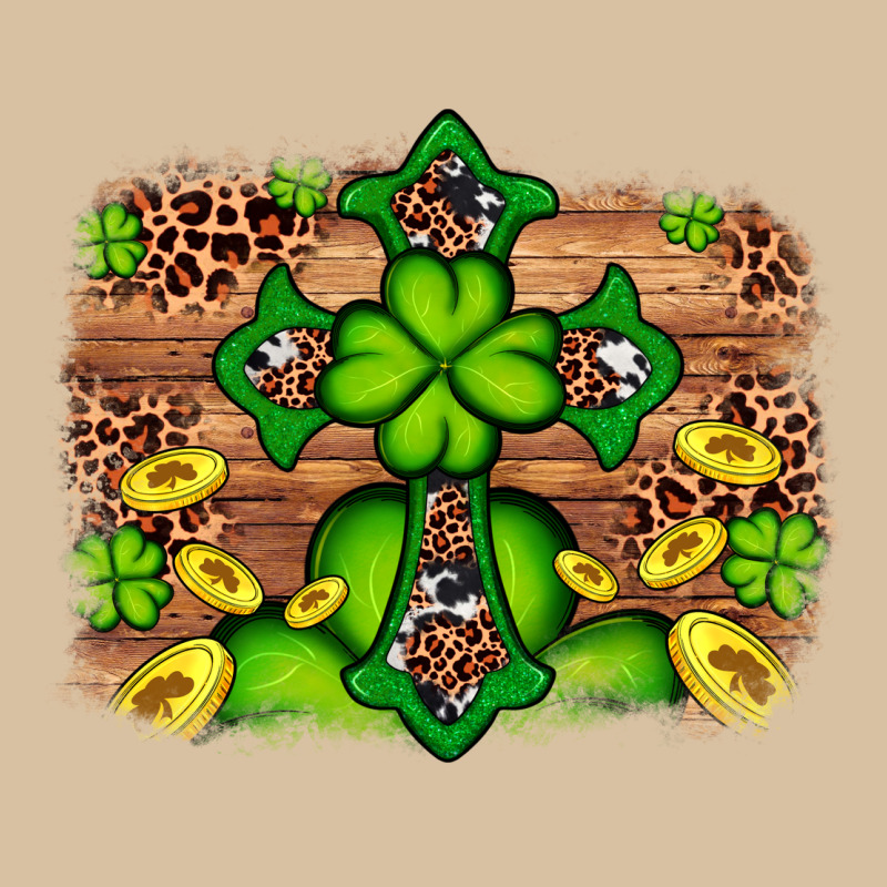 Western Shamrock Cross Leopard Background Heavyweight Hoodie by Artiststas | Teevron