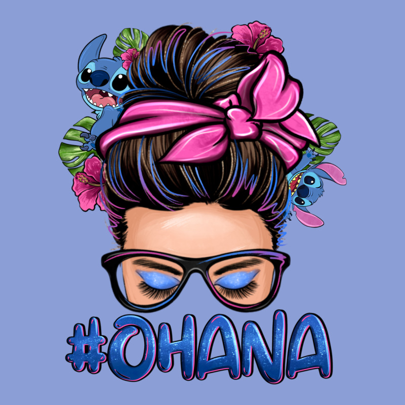 Ohana Stitch Messy Bun Long Sleeve Tee by Zillion Design Studio | Teevron