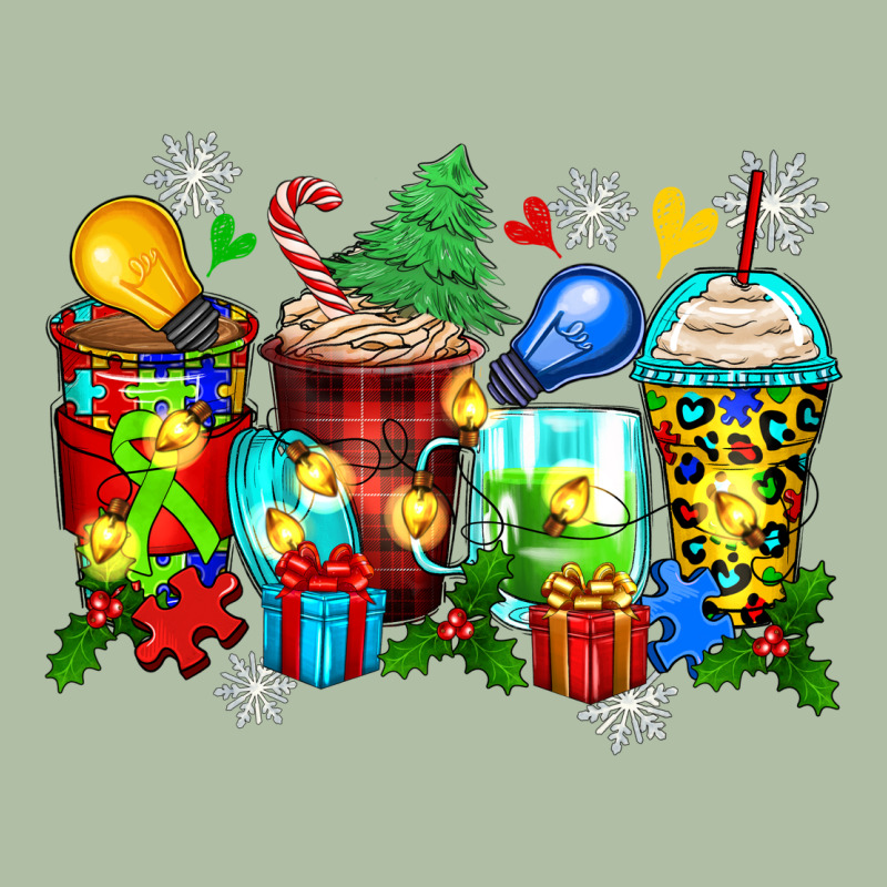 Autism Christmas Coffee Cups Urban Heavy Tee by Zillion Design Studio | Teevron