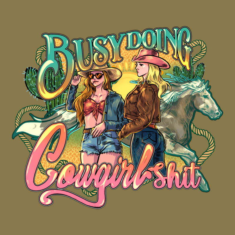 Busy Doing Cowgirl Premium Hoodie by NancyCooperArtShop | Teevron
