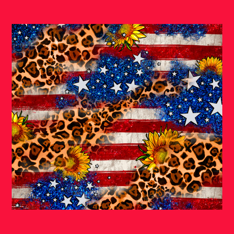4th Of July Usa Flag Leopard Sunflower 20oz Tumble Classic Tee by Neo Western | Teevron