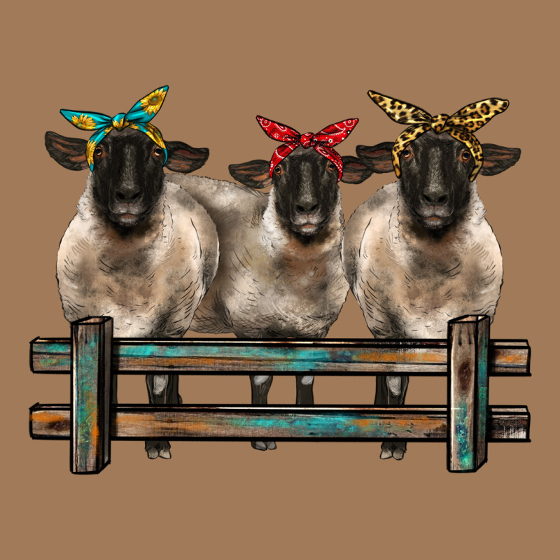 3 Sheeps Suffolk Ewe With Bandanas And Fence Classic Tee by BarkalooDesign | Teevron