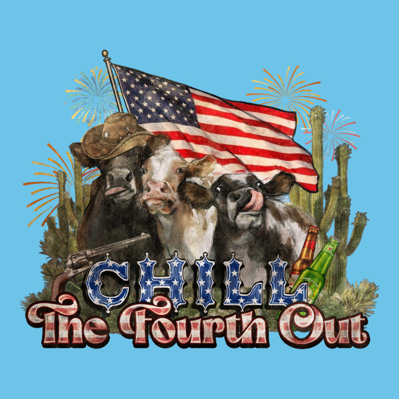 Chill The Fourth Out Cows 4th July America Premium Sweatshirt by NancyCooperArtShop | Teevron