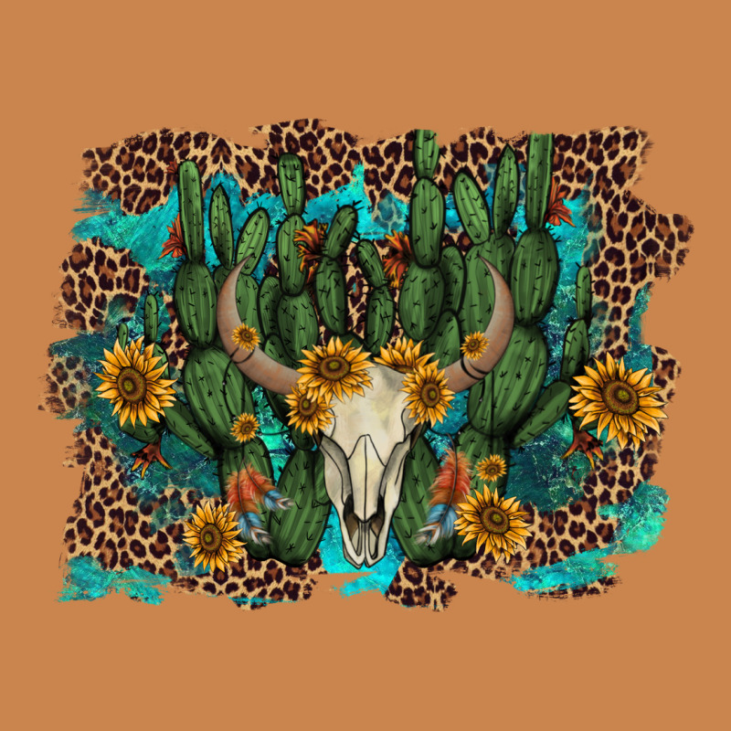 Leopard Bull Skull Cactus Sunflowers Heavyweight Hoodie by AdoDesignShop | Teevron
