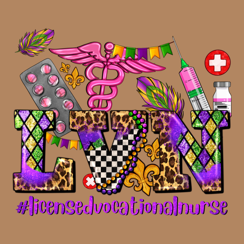Mardi Gras  Lvn Licensed Vocational Nurse Long Sleeve Tee by AdoDesignShop | Teevron