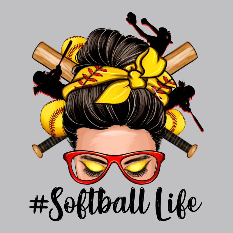 Softball Life Messy Bun Long Sleeve Tee by Zillion Design Studio | Teevron