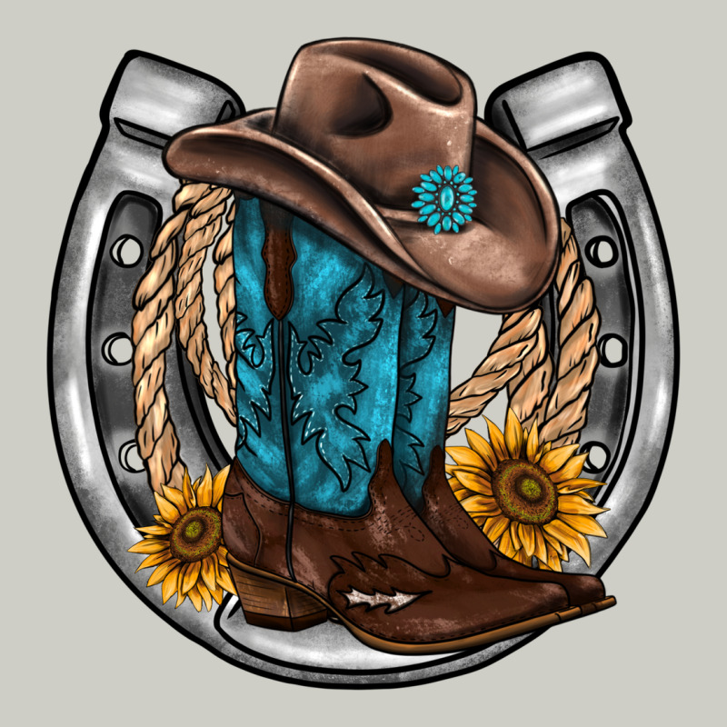 Western Horseshoe Boots Hat Rope Sunflower Heavyweight Hoodie by AdoDesignShop | Teevron