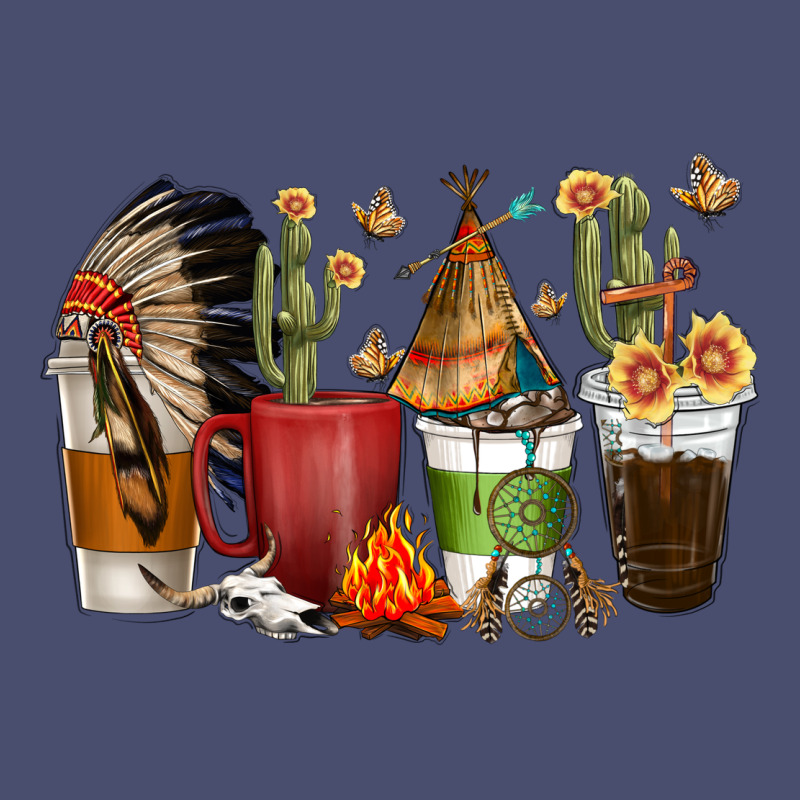 Coffee Cups Indian Headdress Vintage Tee by texasbilliewilder | Teevron