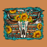 Longhorn Bull Skull Western Turquoise Background Heavyweight Hoodie | Teevron