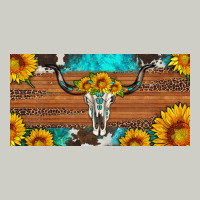 Longhorn Bull Skull License Plate Heavyweight Hoodie | Teevron