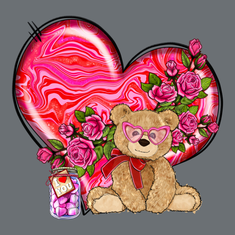 Valentines Heart With Bear Premium Hoodie by NancyCooperArtShop | Teevron