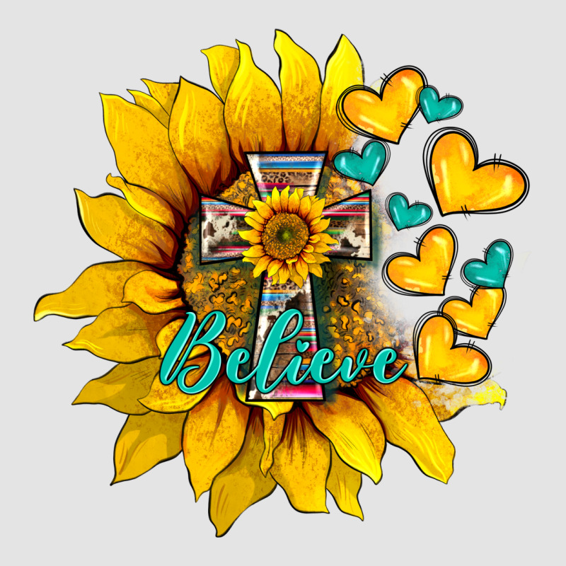 Western Sunflower  Cross Believe Premium Sweatshirt by BarkalooDesign | Teevron