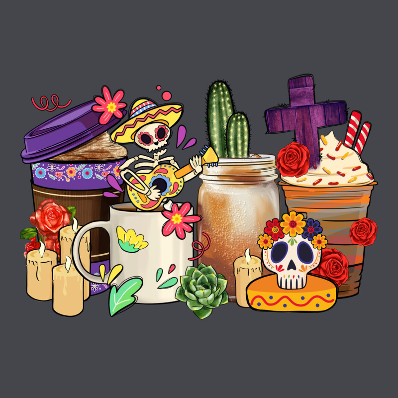 Mexican Dia De Los Muertos Coffee Cups Long Sleeve Tee by CTS Tumbler Store | Teevron