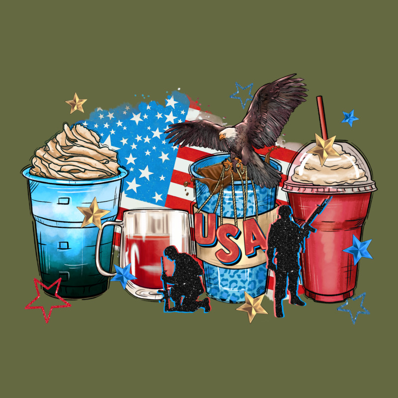 Usa Coffee Cups Long Sleeve Tee by Zillion Design Studio | Teevron