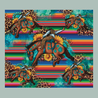 Bucking Bronco Serape Turquoise Heavyweight Hoodie | Teevron