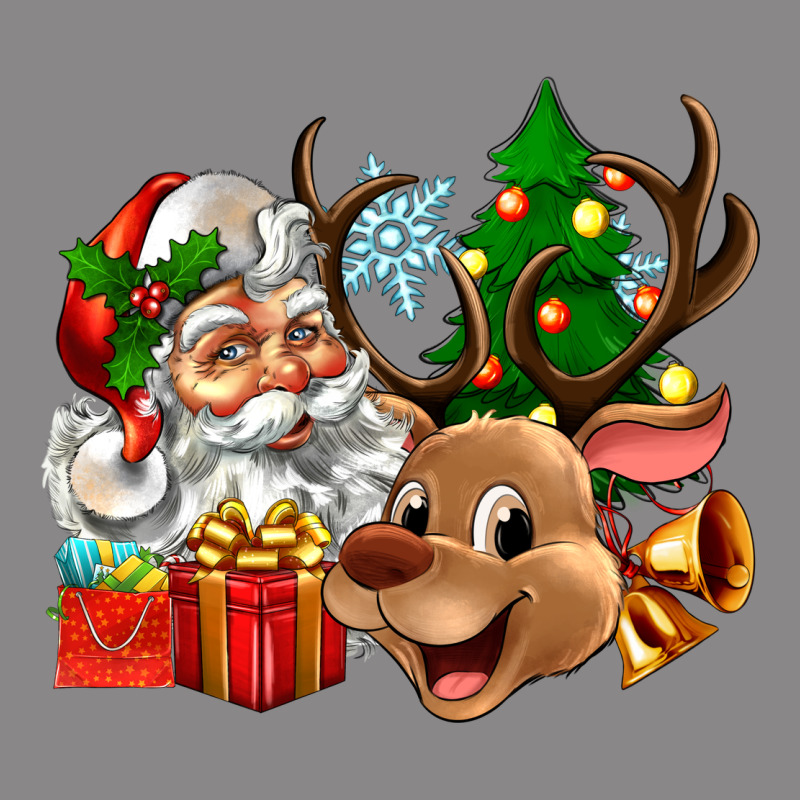 Santa And Reindeer Vintage Tee by Zillion Design Studio | Teevron