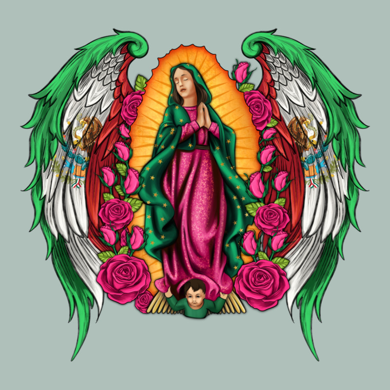 Mexican Flag Wings Our Lady Of Guadalupe Heavyweight Hoodie by Artiststas | Teevron