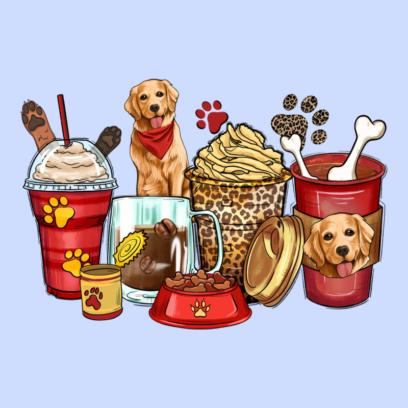 Golden Retriever Coffee Cups Urban Heavy Tee by Zillion Design Studio | Teevron