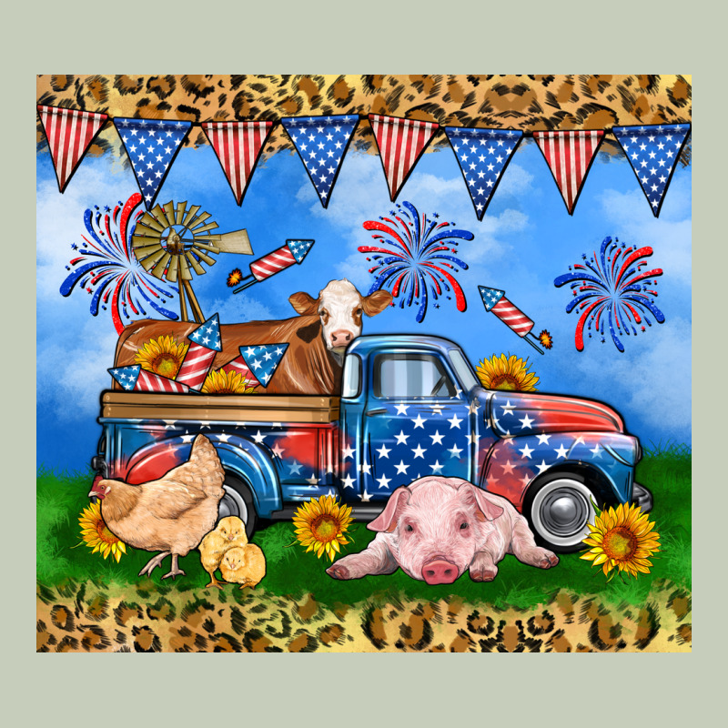 America Farm Animals Truck 20oz Skinny Tumbler Classic Tee by Neo Western | Teevron