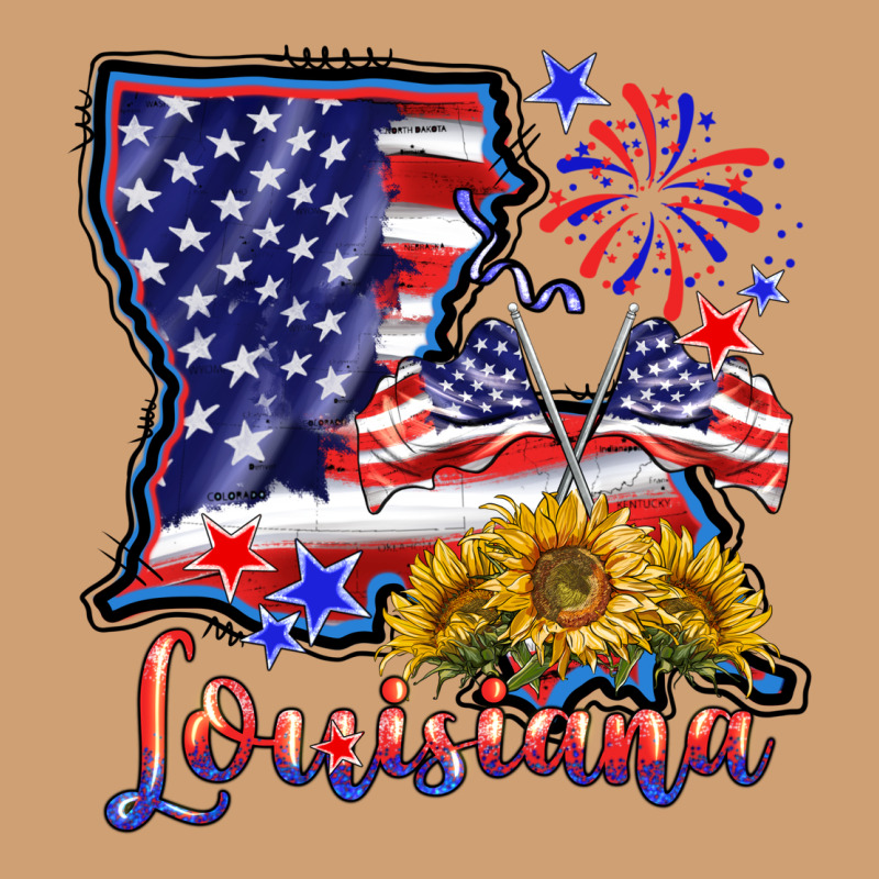 4th Of July  Louisiana Map Vintage Tee by BarkalooDesign | Teevron
