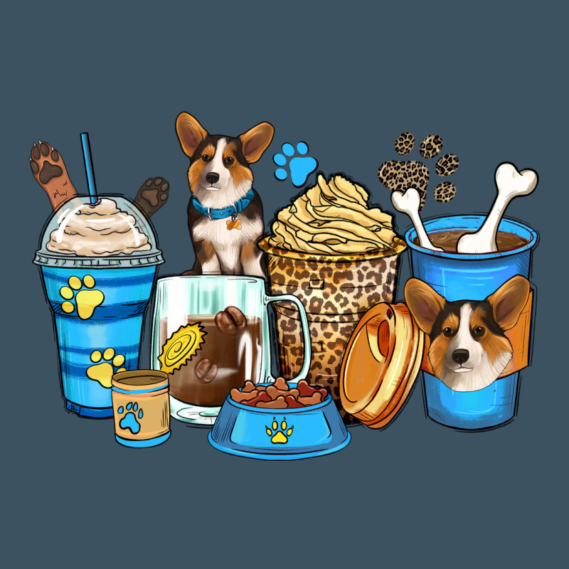 Corgi Coffee Cups Urban Heavy Tee by Zillion Design Studio | Teevron