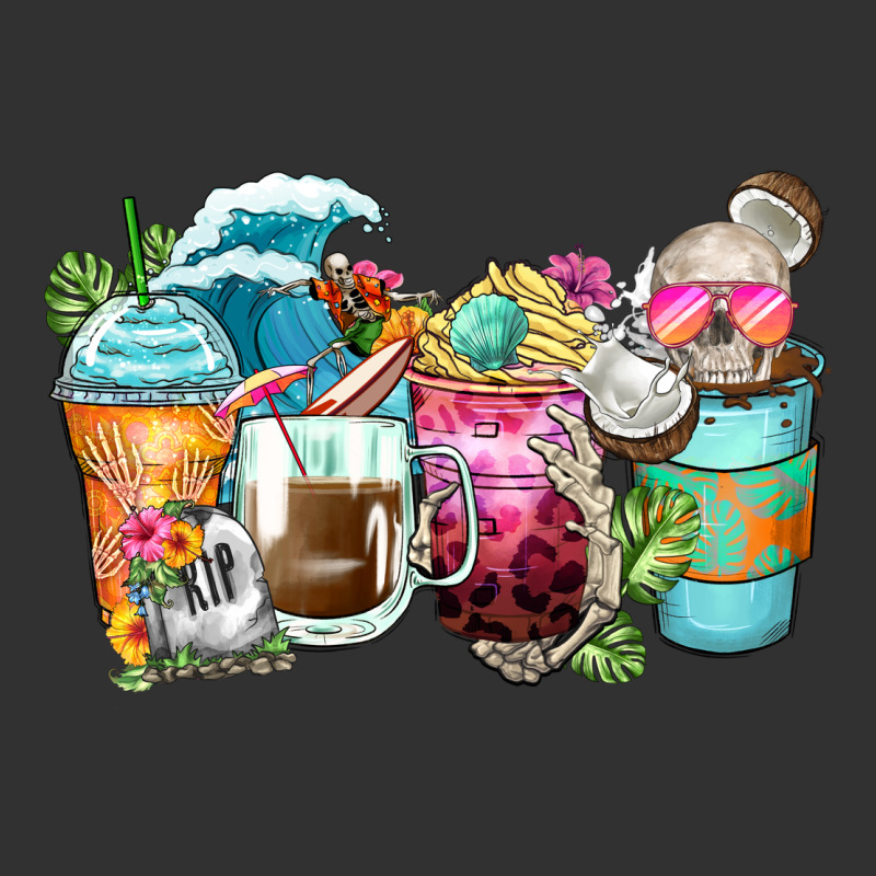 Skeleton Summer Coffee Cups Urban Heavy Tee by Zillion Design Studio | Teevron
