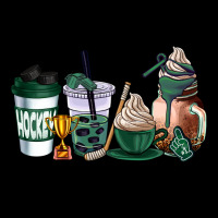 Hunter Green Hockey Coffee Cups Zipper Hoodie | Teevron