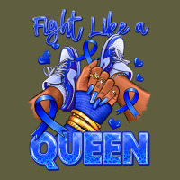 Fight Like A Queen Navy Blue Colon Cancer Afro Gir Vintage Tee | Teevron