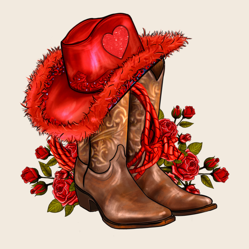 Valentines Day Cowboy Boots Red  And Roses Zipper Hoodie by AdoDesignShop | Teevron
