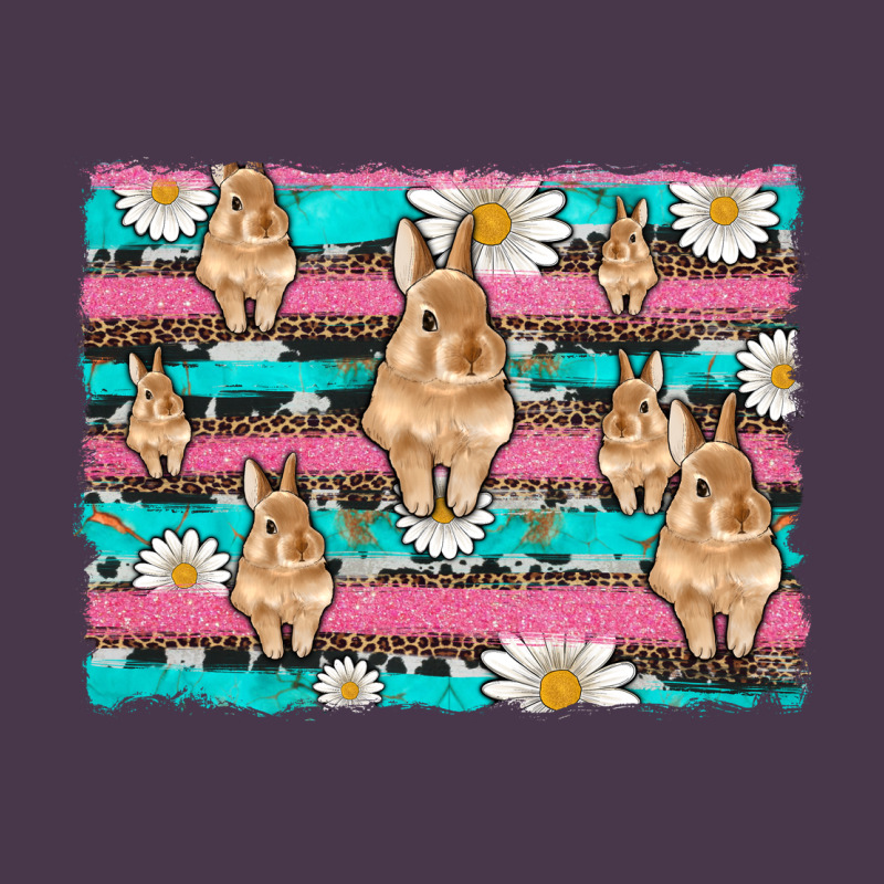 Easter Bunny With Daisy And Turquoise Cowhide Leopard  Background Heavyweight Hoodie by Artiststas | Teevron