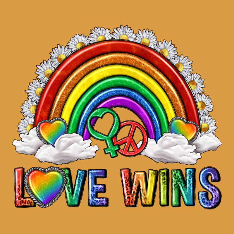 Love Wins With Daisy And Heart Urban Heavy Tee by texasbilliewilder | Teevron