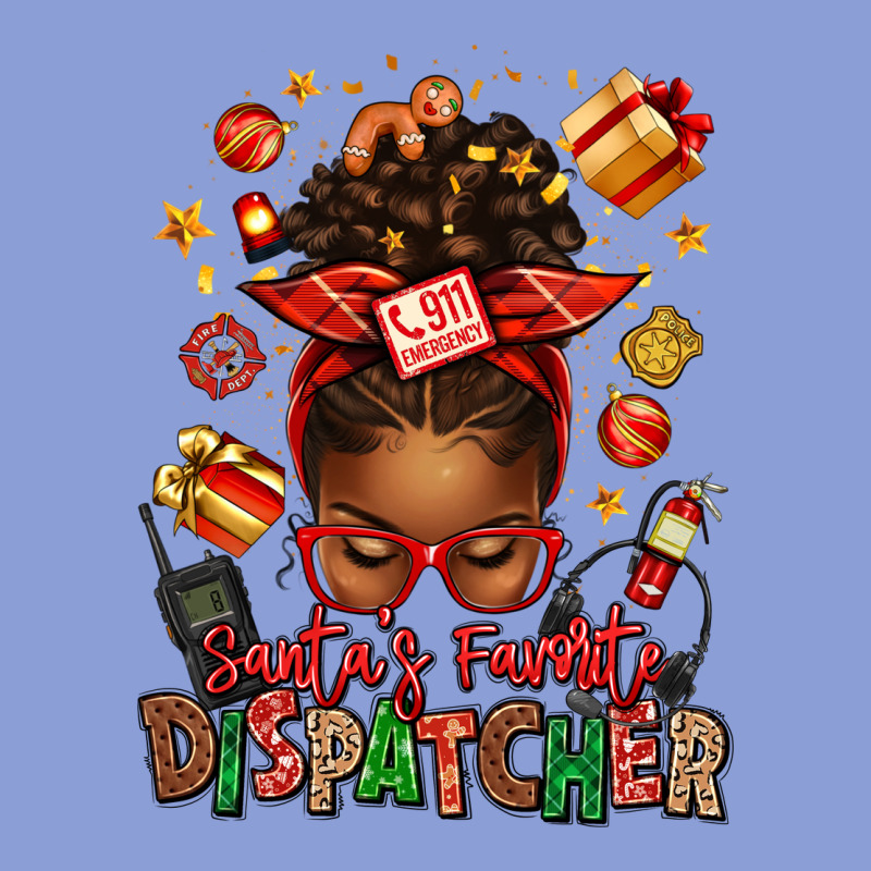 Santa's Favorite Dispatcher Afro Messy Bun Long Sleeve Tee by texasbilliewilder | Teevron
