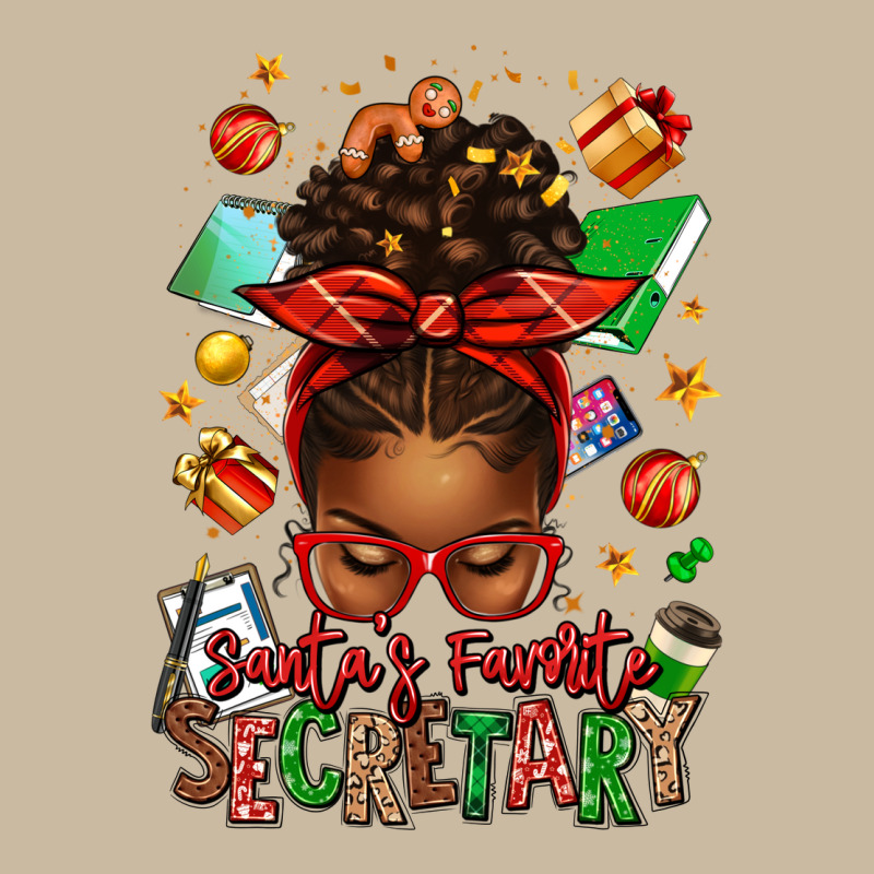 Santa's Favorite Secretary Afro Messy Bun Long Sleeve Tee by texasbilliewilder | Teevron