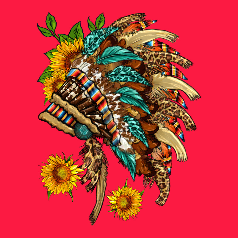 Indian Headdress With Pattern And Sunflowers Zipper Hoodie by HRA Design Shop | Teevron