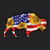 Bison Amerıcan Flag Vintage Tee | Teevron