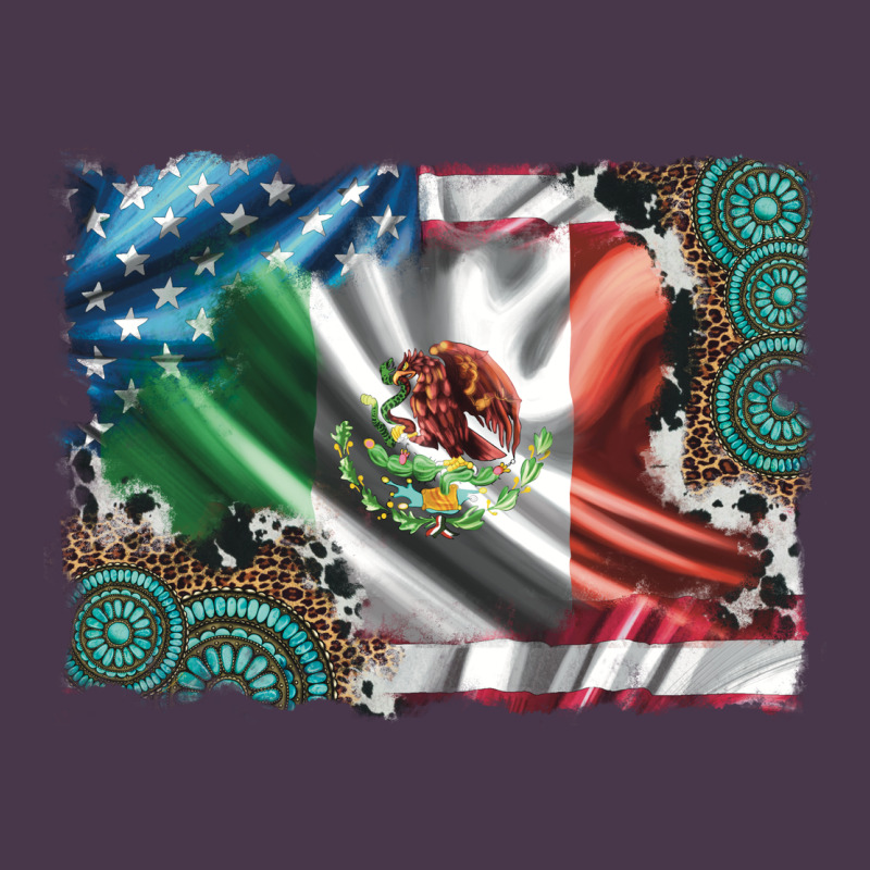 Usa And Mexico Flag With Leopard Cowhide And Gemstone Background Heavyweight Hoodie by Artiststas | Teevron