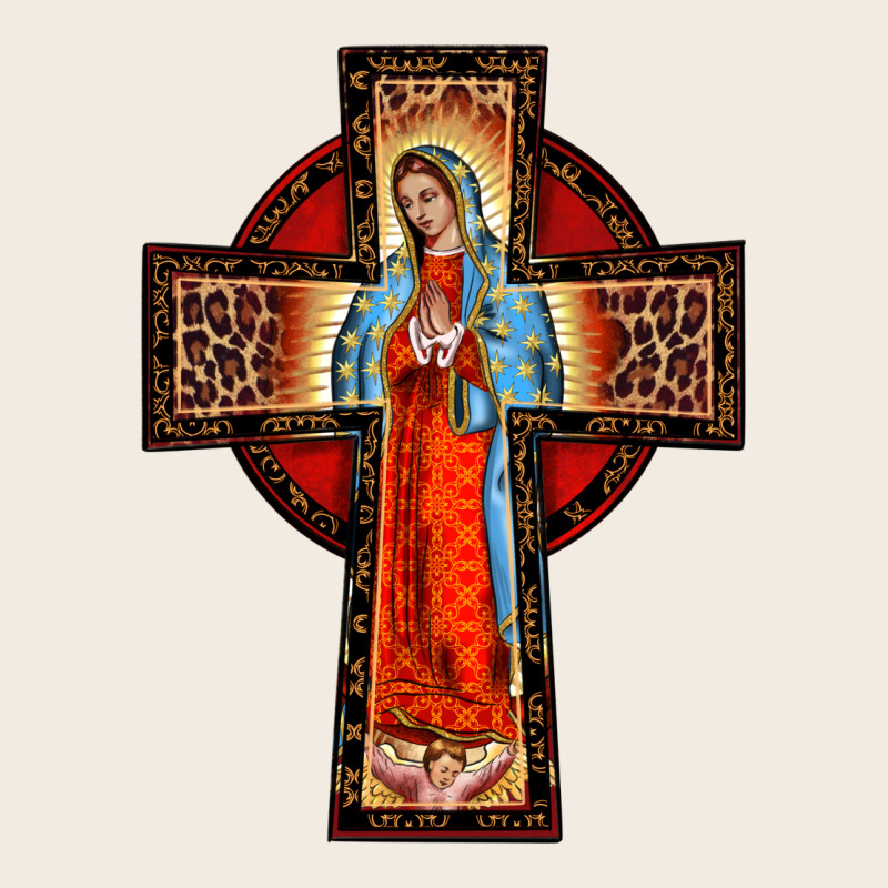 Lady Of Guadalupe Leopard Cross Premium Sweatshirt by BarkalooDesign | Teevron